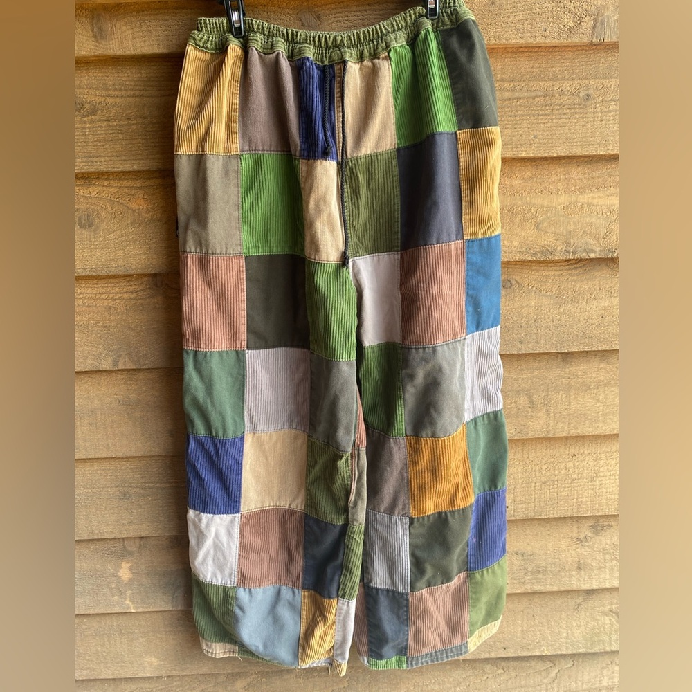 Vintage Patchwork Pants | Corduroy High Waist Pants | IXChel | L/XL